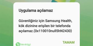 Samsung Health Uygulama Açılamaz Hatası Çözümü