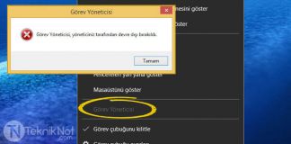 Görev Yöneticisi Devre Dışı Bırakıldı Açılmıyor Çözümü