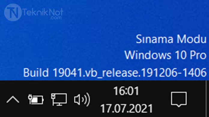 Windows Sınama Modu Kapatma