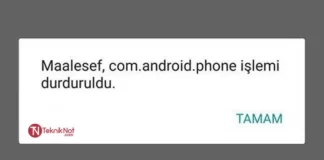 Maalesef, com.android.phone işlemi durduruldu