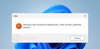 Microsoft .NET Framework başlatılamadı Hatası Çözümü