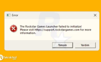 The Rockstar Games Launcher failed to initialize Hatası Çözümü