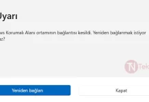 Windows Korumalı Alanı ortamının bağlantısı kesildi Çözümü