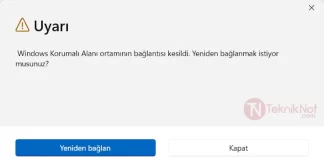 Windows Korumalı Alanı ortamının bağlantısı kesildi Çözümü Windows Korumalı Alanı ortamının bağlantısı kesildi Çözümü