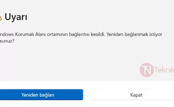 Windows Korumalı Alanı ortamının bağlantısı kesildi Çözümü
